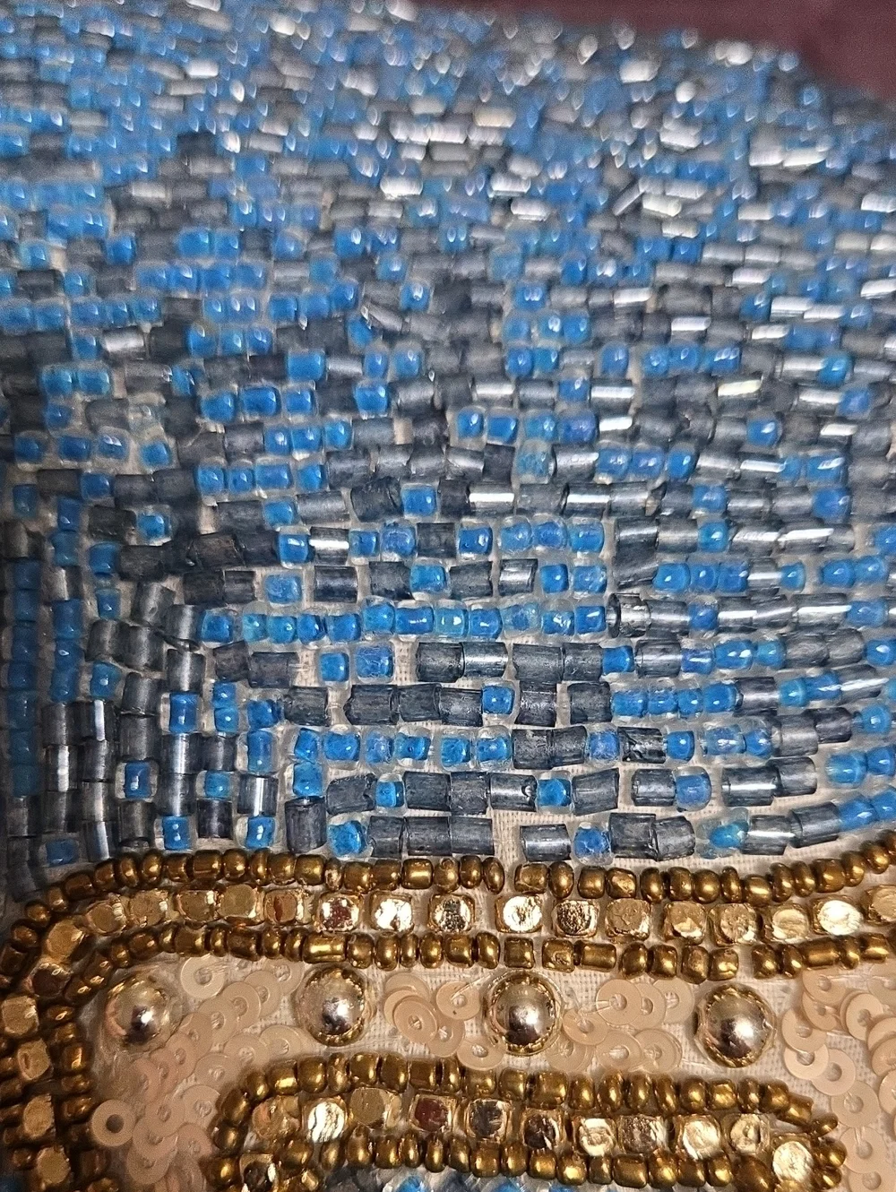 Beaded Blue Menorah & Star Holiday Throw Pillow By Tahari 12.5 x 12.5 Inches